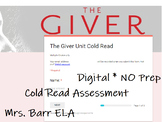 The Giver Unit Cold Read- "The Road Not Taken" *Digital*No Prep