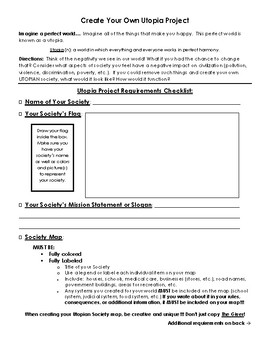 creating a utopian society worksheet