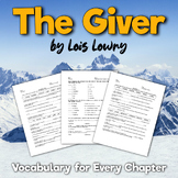 The Giver Vocabulary by Chapter — Practice Activities and Quizzes