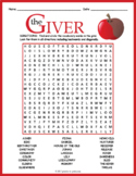 THE GIVER Novel Study Word Search Puzzle Worksheet Activity