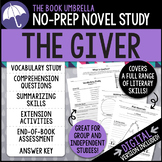 The Giver Novel Study - Distance Learning - Google Classroom compatible