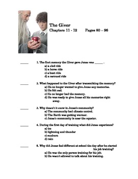 the giver assignments quiz