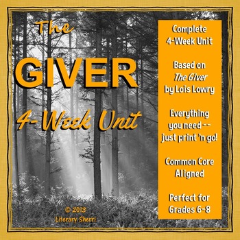 Preview of The Giver by Lois Lowry: Unit, Lesson Plans, Writing Activities, Student Packet
