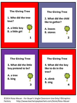 the giving tree printables book companion activities