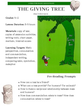 Preview of The Giving Tree - Lesson Plan & Extension Activities
