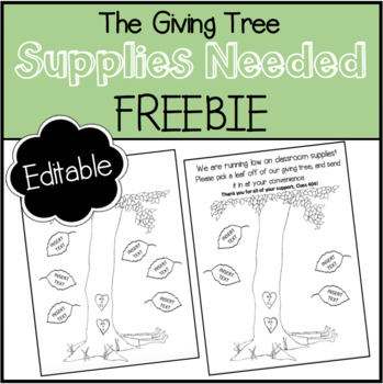 Preview of The Giving Tree- SUPPLIES NEEDED!