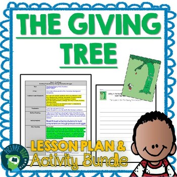 Preview of The Giving Tree by Shel Silverstein Lesson Plan and Activities