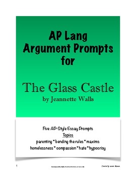 Preview of The Glass Castle Argument Prompts | AP Lang | PDF & Digital