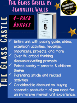 Preview of The Glass Castle Jeannette Walls Memoir Reading & Writing ELA Mega Pack