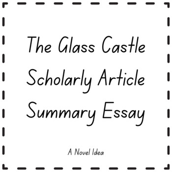 Preview of The Glass Castle Scholarly Article Summary Essay