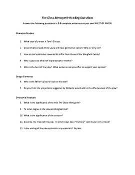the glass menagerie essay questions and answers