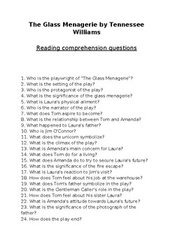 the glass menagerie essay questions and answers