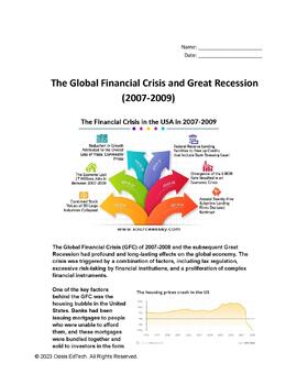 Preview of The Global Financial Crisis and Great Recession (2007-2009) Worksheet