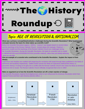 Preview of The Global History Roundup - Revolution & Nationalism REVIEW SHEET