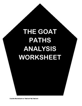 Preview of The Goat Paths by James Stephens - Analysis Worksheet and Explanation Sheet
