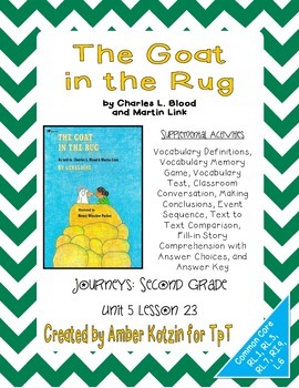 Preview of The Goat in the Rug Activities 2nd Grade Journeys Unit 5, Lesson 23