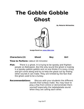Preview of The Gobble Gobble Ghost - Small Group Reader's Theater