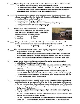 The Godfather Film 1972 15 Question Multiple Choice Quiz By Bradley Thompson