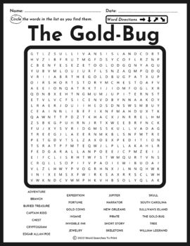 The Gold Bug by Edgar Allan Poe Word Search Puzzle by Word Searches To