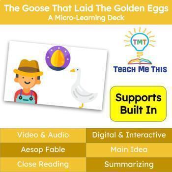 Preview of The Golden Eggs Fable Reading Passage and Activities