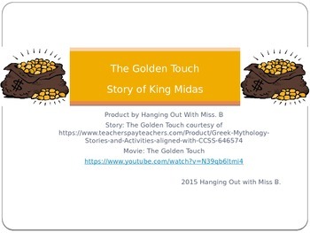 King Midas' Golden Touch Character Analysis Storyboard