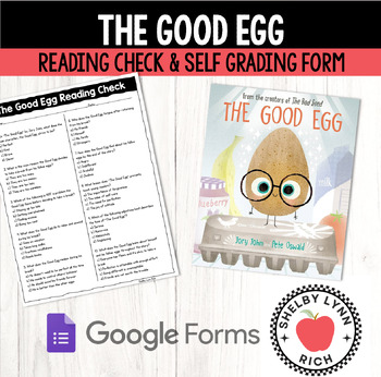 Preview of The Good Egg Reading Quick Check Quiz- SELF GRADING