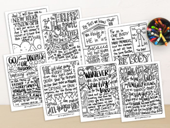 Download The Good News Story set of 24 Hand-drawn Bible Verse Coloring Pages