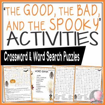 The Good The Bad and the Spooky Activities Crossword Puzzle and Word