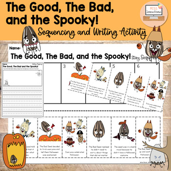 Preview of The Good, The Bad, and the Spooky!Halloween Sequencing/Writing Retell Companion