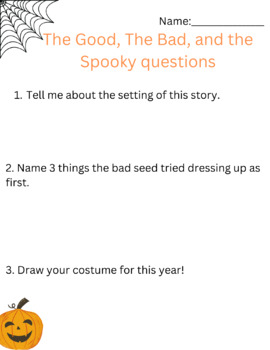 Preview of The Good, the Bad, the Spooky comprehension questions