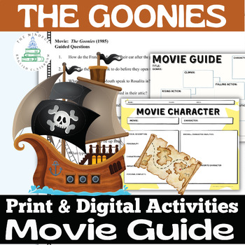 Preview of The Goonies (1985) Movie Guide, Digital & Print Worksheets, Hero's Journey