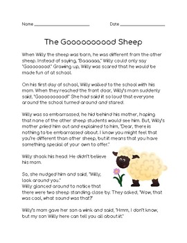 The Gooooood Sheep (Reading Comprehension) by Jane Suze | TpT