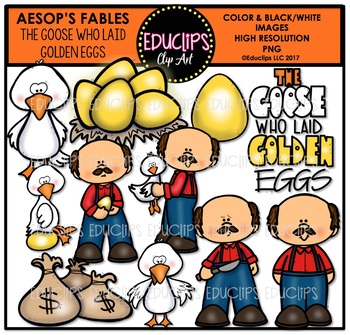 Preview of The Goose Who Laid Golden Eggs Clip Art Bundle {Educlips Clipart}