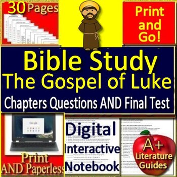 Preview of The Gospel of Luke Bible Study Digital Learning Complete Unit Book of Luke
