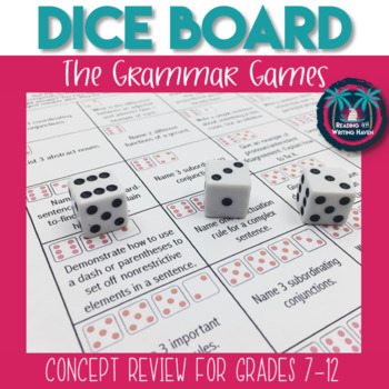Preview of The Grammar Games! Dice Review Game for Common Core Grammar Standards