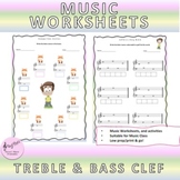 The Grand Staff Worksheets - Treble & Bass