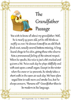 Preview of The Grandfather Passage Speech Pathology Voice Resource