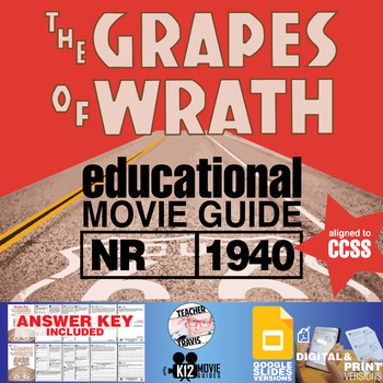 Preview of The Grapes of Wrath Movie Guide | Questions | Worksheet | Google Slides (1940)