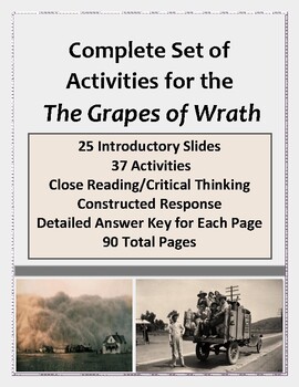 Preview of John Steinbeck's The Grapes of Wrath: Close Reading/Critical Thinking Activities