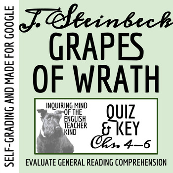 The Grapes Of Wrath Quiz Chapters 4 6 Tpt