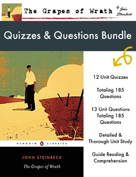 Preview of The Grapes of Wrath Quizzes & Questions BUNDLE / American Literature Resources