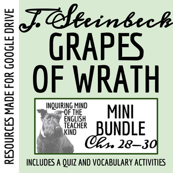 Preview of The Grapes of Wrath Quiz and Vocabulary Games Bundle (Chapters 28-30) - Google