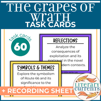 Preview of The Grapes of Wrath | Steinbeck | Analysis Task Cards | AP Lit HS ELA