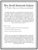 The Great American Eclipse: A Public Service Announcement