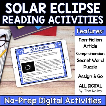 Preview of The Great American Solar Eclipse 2024  Reading & Vocabulary Activities - Digital