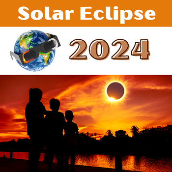 Preview of The Great American Total Solar Eclipse 2024 Activity Coloring Page and Poster