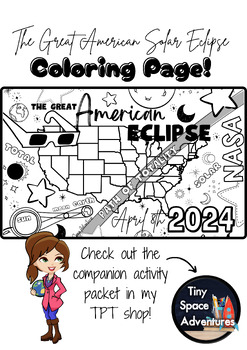 Preview of FREEBIE! The Great American Total Solar Eclipse Coloring Page!