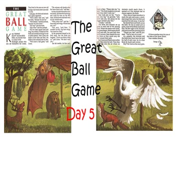 Preview of The Great Ball Game Day 5 Smartboard Lesson