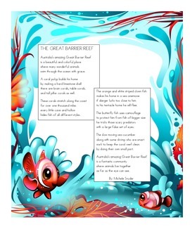 Preview of The Great Barrier Reef poem