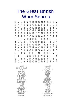 The Great British Word Search by chihab jouni | TPT